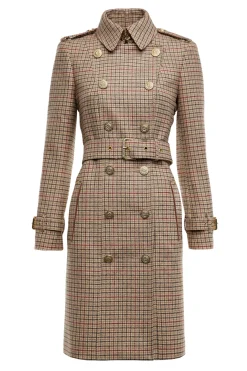 Holland Cooper Marlborough Trench Coat Charlton Tweed Discount