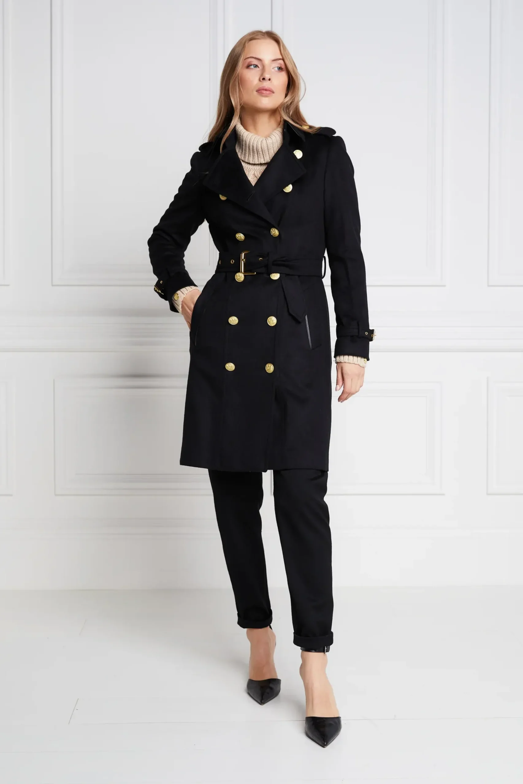 Holland Cooper Marlborough Trench Coat Soft Black Online