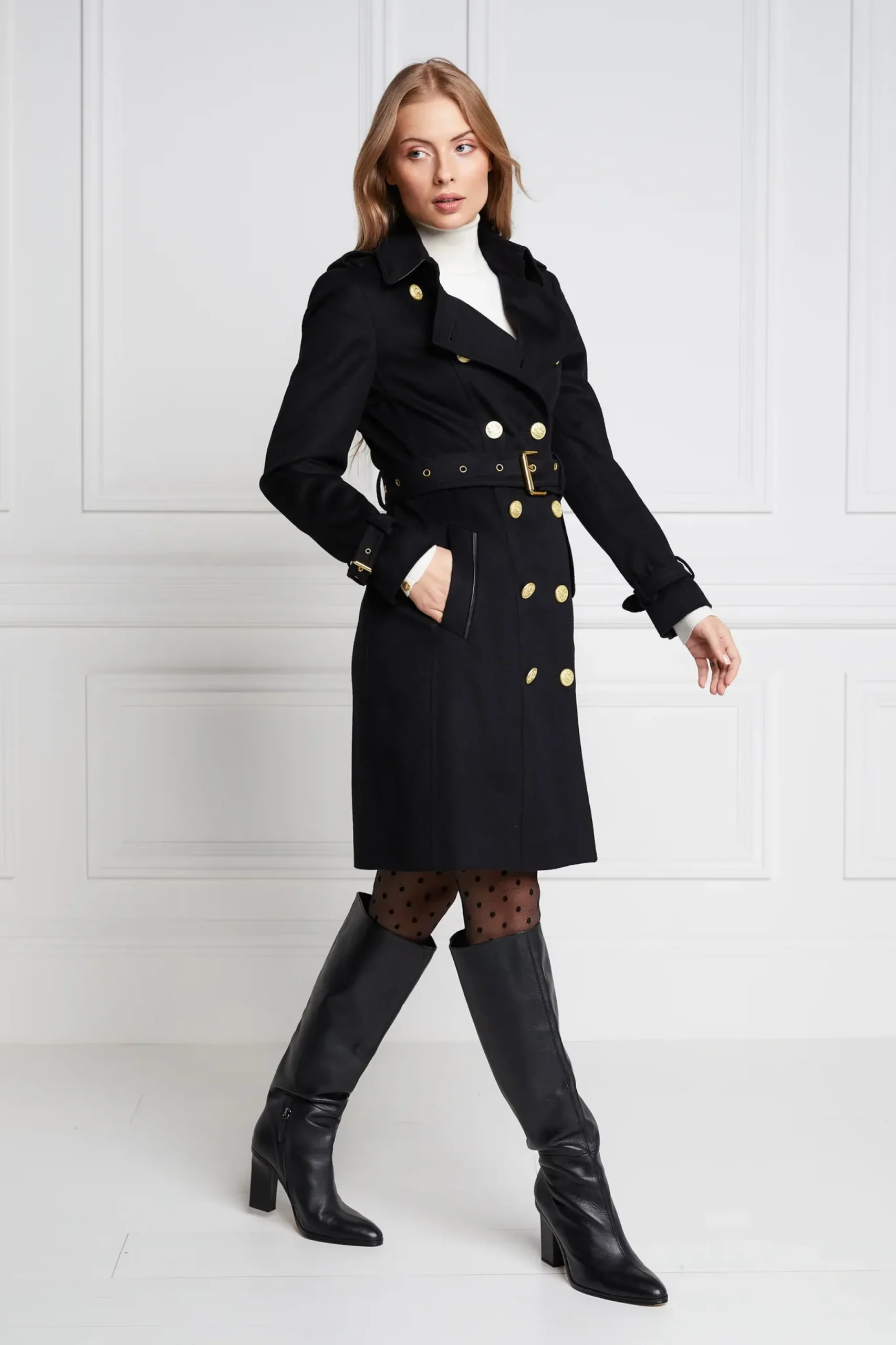 Holland Cooper Marlborough Trench Coat Soft Black Online