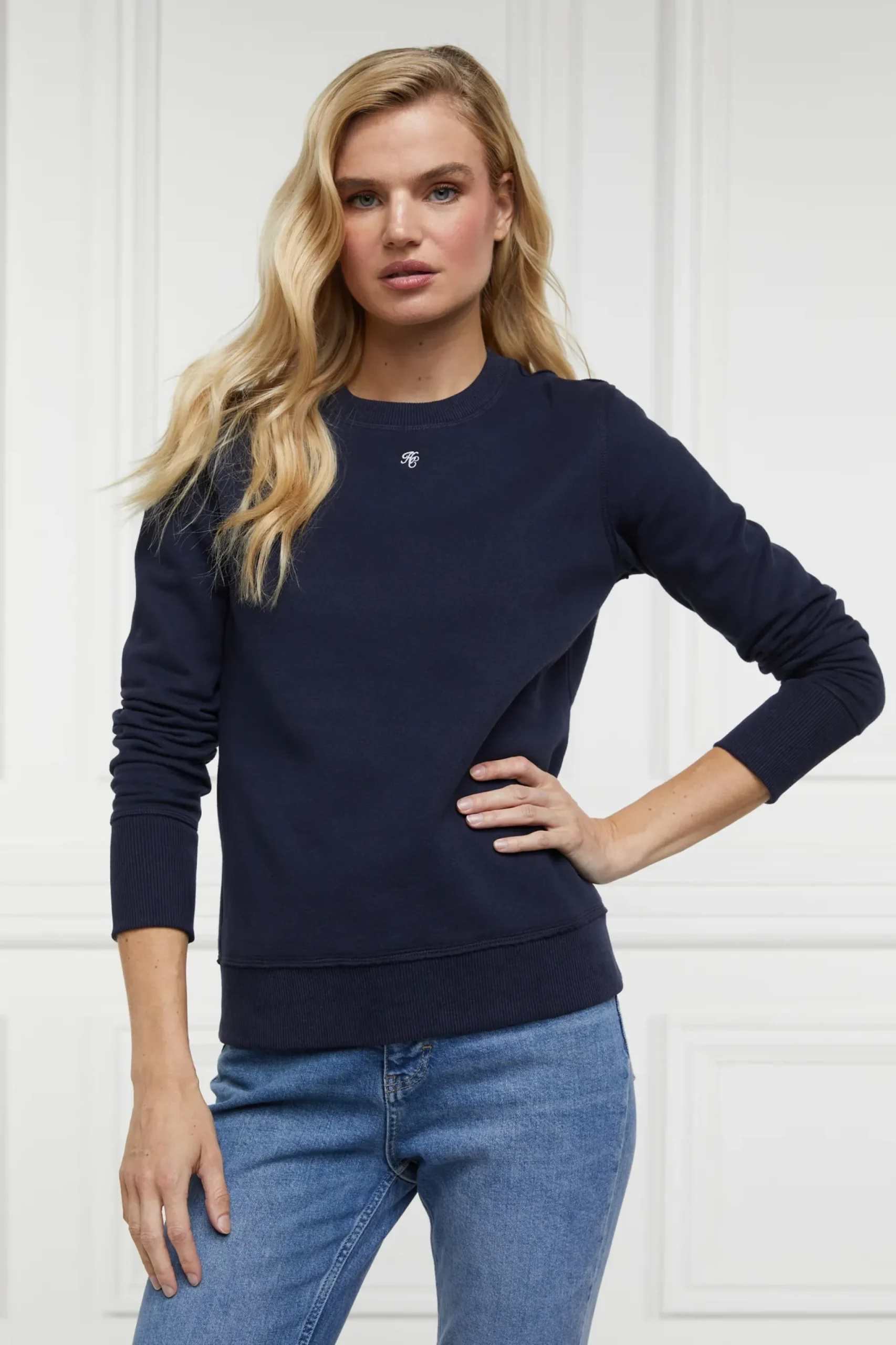 Holland Cooper Monogram Crew Neck Sweat Ink Navy Online