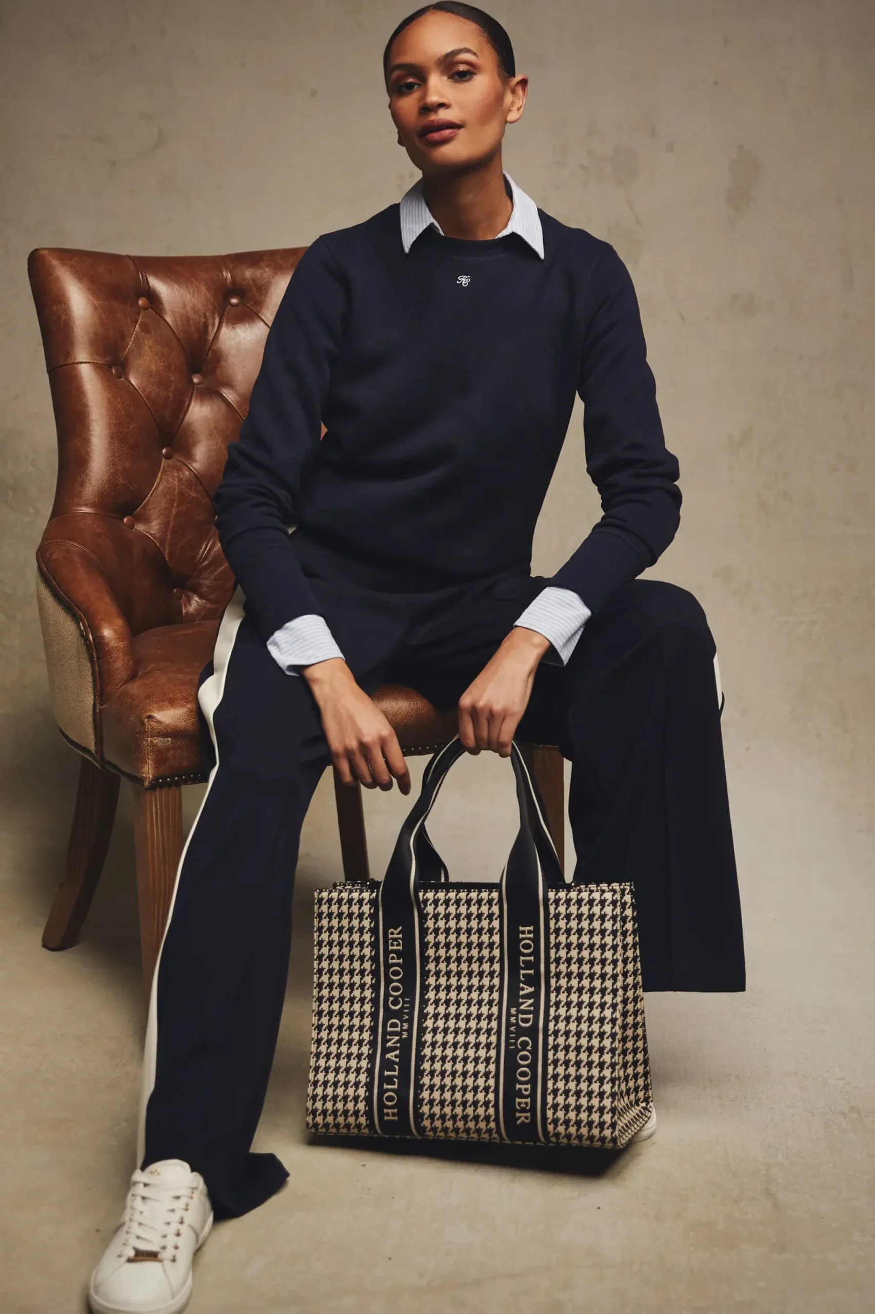 Holland Cooper Monogram Crew Neck Sweat Ink Navy Online