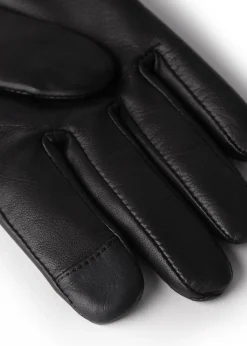 Holland Cooper Monogram Leather Gloves Black Clearance