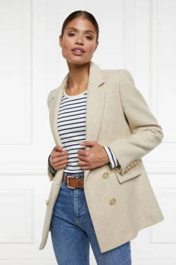 Holland Cooper Padstow Long Sleeve Crew Neck Tee Natural Ink Navy Stripe Best