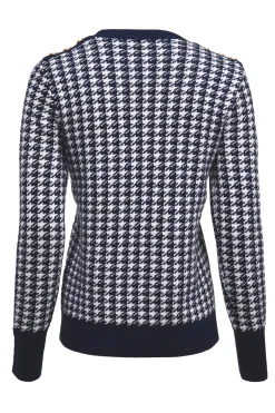 Holland Cooper Panel Crew Neck Knit Ink Navy Best