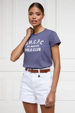 Holland Cooper Polo Club Tee Yale Blue Outlet