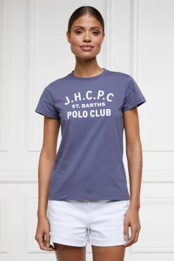 Holland Cooper Polo Club Tee Yale Blue Outlet