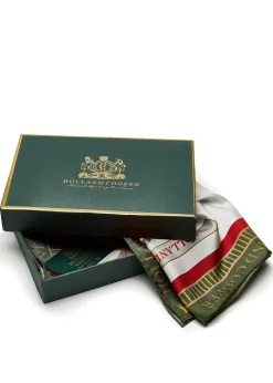 Holland Cooper Regal Horse Silk Scarf Racing Green Heritage Red Sale