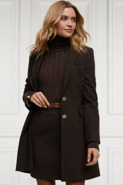 Holland Cooper Regency Skirt Chocolate Herringbone New