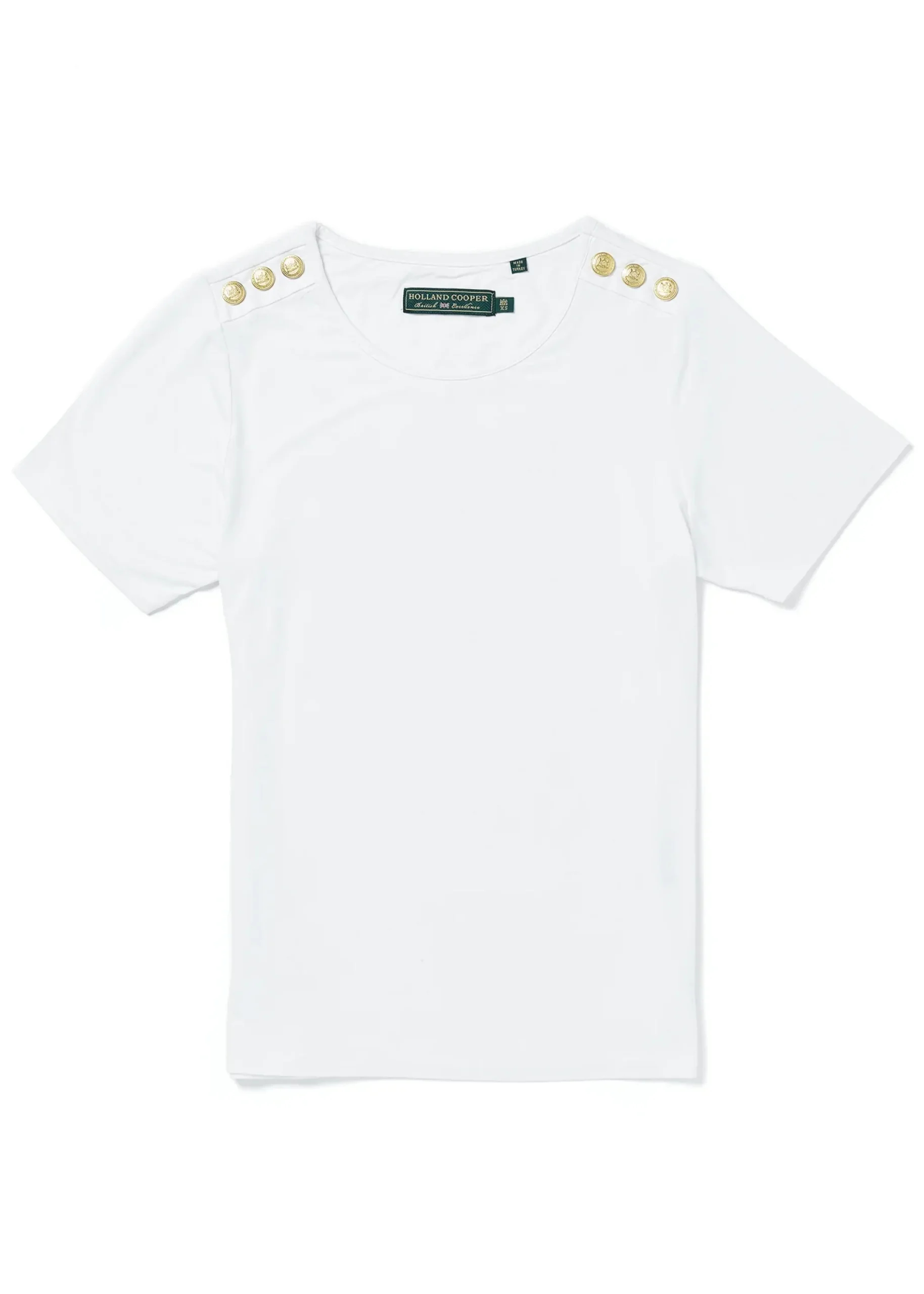 Holland Cooper Relax Fit Crew Neck Tee White Sale