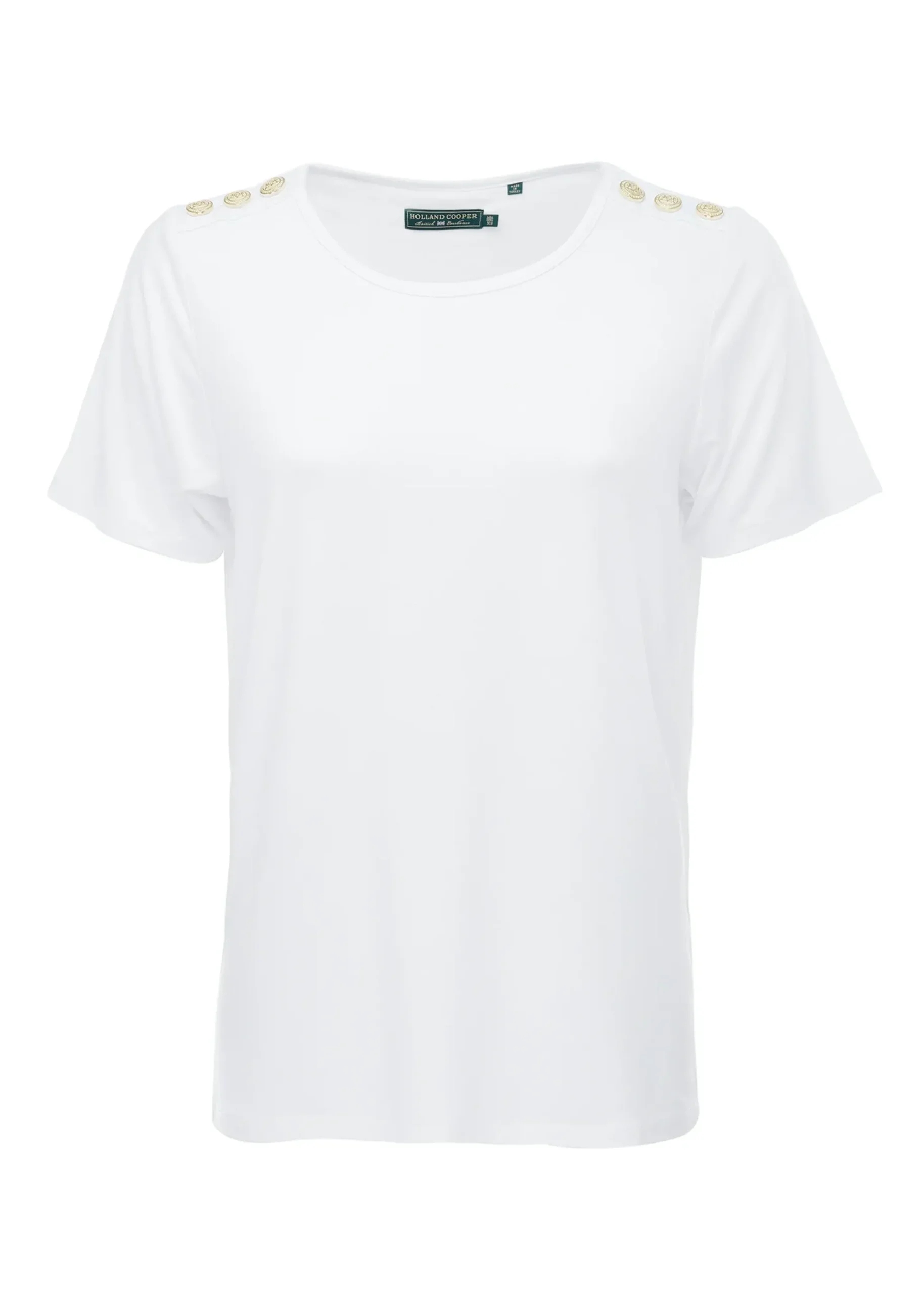 Holland Cooper Relax Fit Crew Neck Tee White Sale