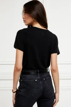 Holland Cooper Relax Fit V-Neck Tee Black Best