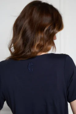 Holland Cooper Relax Fit V-Neck Tee Navy