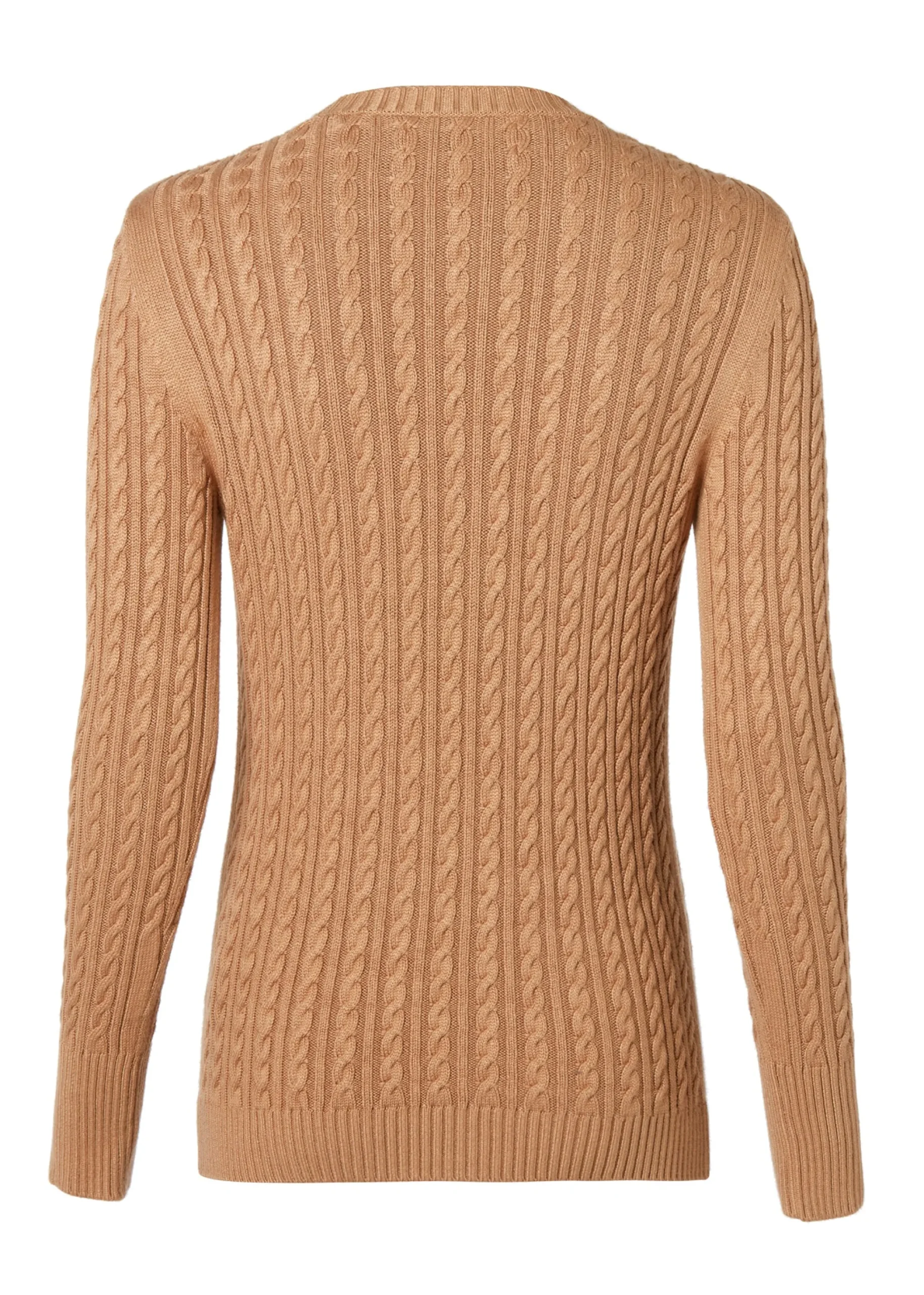 Holland Cooper Seattle Cable Crew Knit Dark Camel New