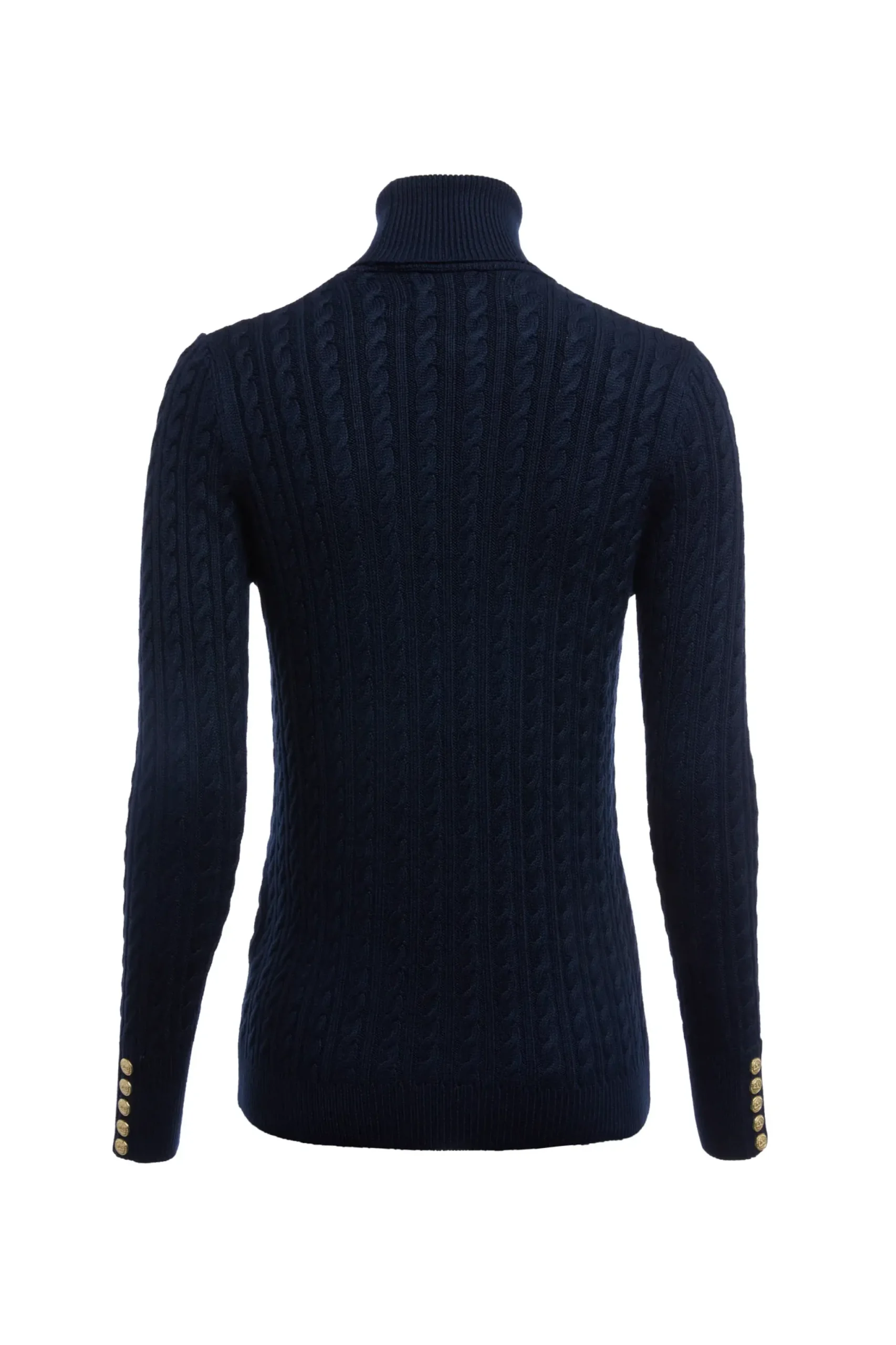 Holland Cooper Seattle Roll Neck Cable Knit Ink Navy Outlet