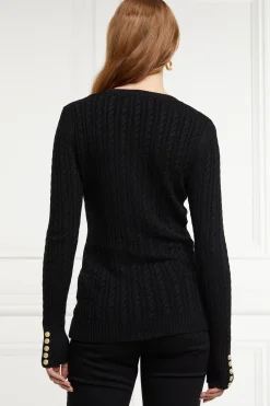 Holland Cooper Seattle V-Neck Knit Black Best