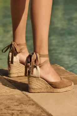 Holland Cooper Seville Wedge Sandal Taupe Online