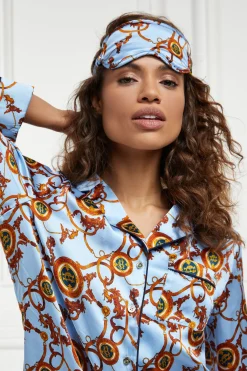 Holland Cooper Silk Eye Mask Sky Blue Clearance