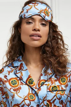 Holland Cooper Silk Eye Mask Sky Blue Clearance