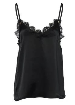 Holland Cooper Silk Lace Cami Black