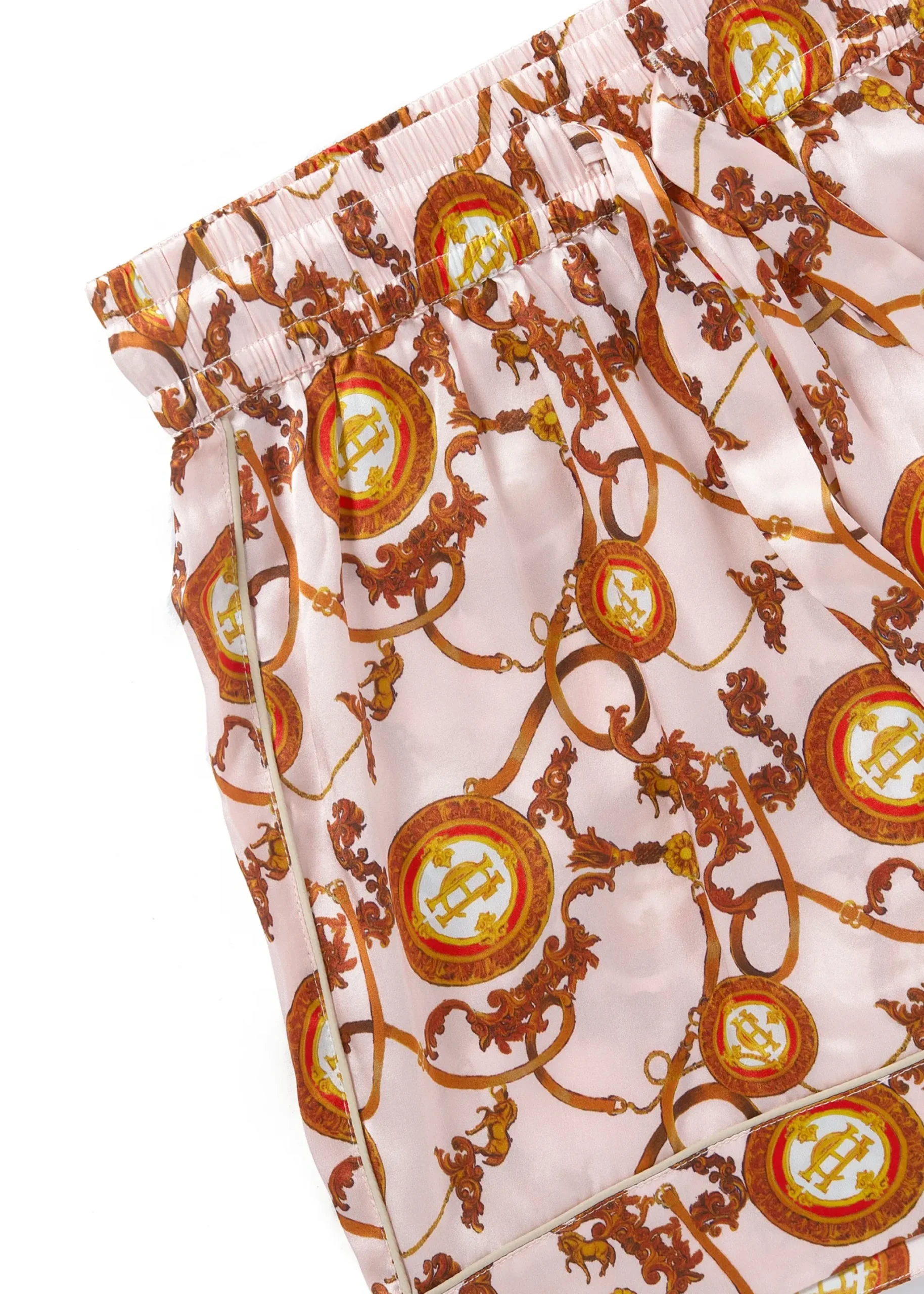 Holland Cooper Silk Pyjama Short Blush Hot