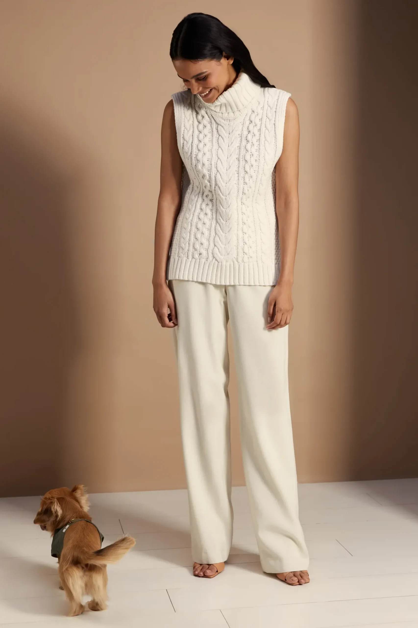 Holland Cooper Sleeveless Knit Natural Outlet