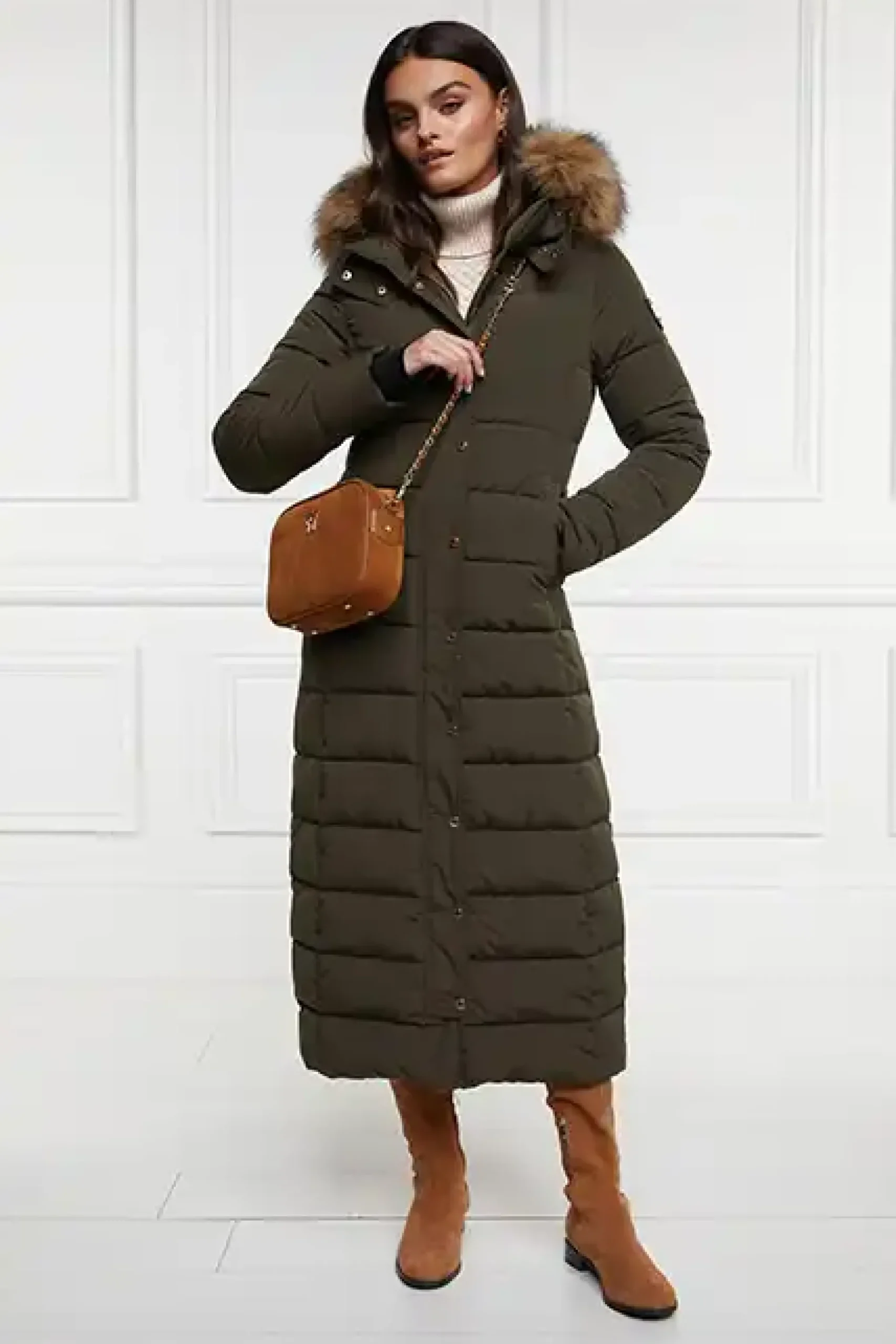 Holland Cooper Stoneleigh Longline Coat Khaki Best