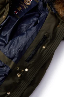 Holland Cooper Stoneleigh Longline Coat Khaki Best