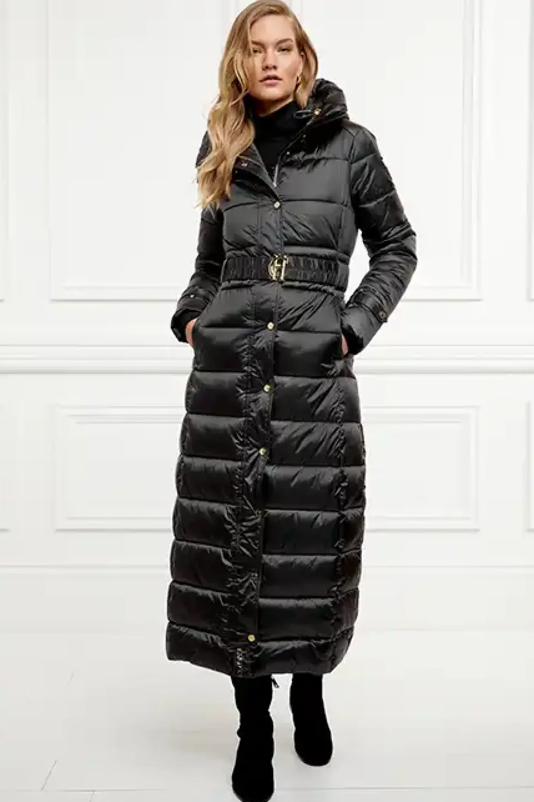 Holland Cooper The Arosa Longline Coat Black