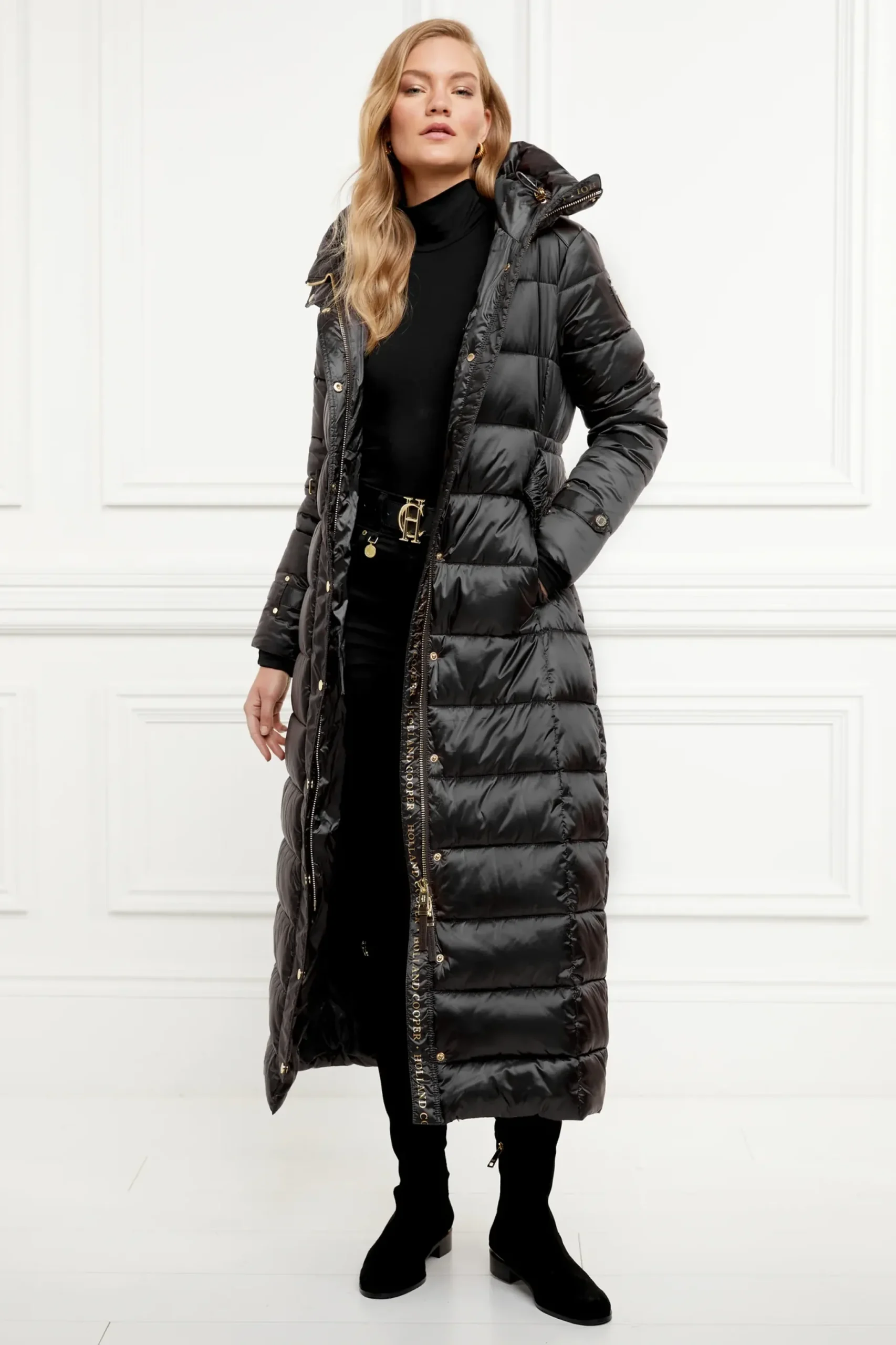 Holland Cooper The Arosa Longline Coat Black
