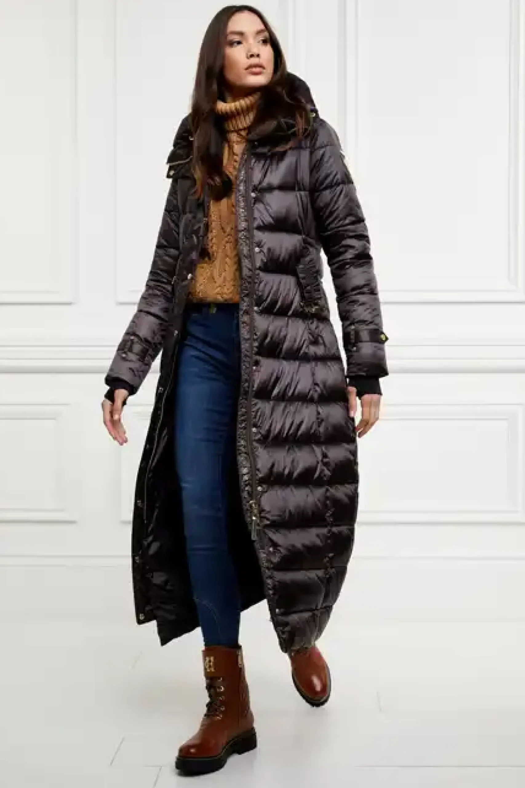 Holland Cooper The Arosa Longline Coat Chocolate Discount