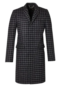 Holland Cooper The Cheltenham Coat Large Scale Charcoal Houndstooth Discount