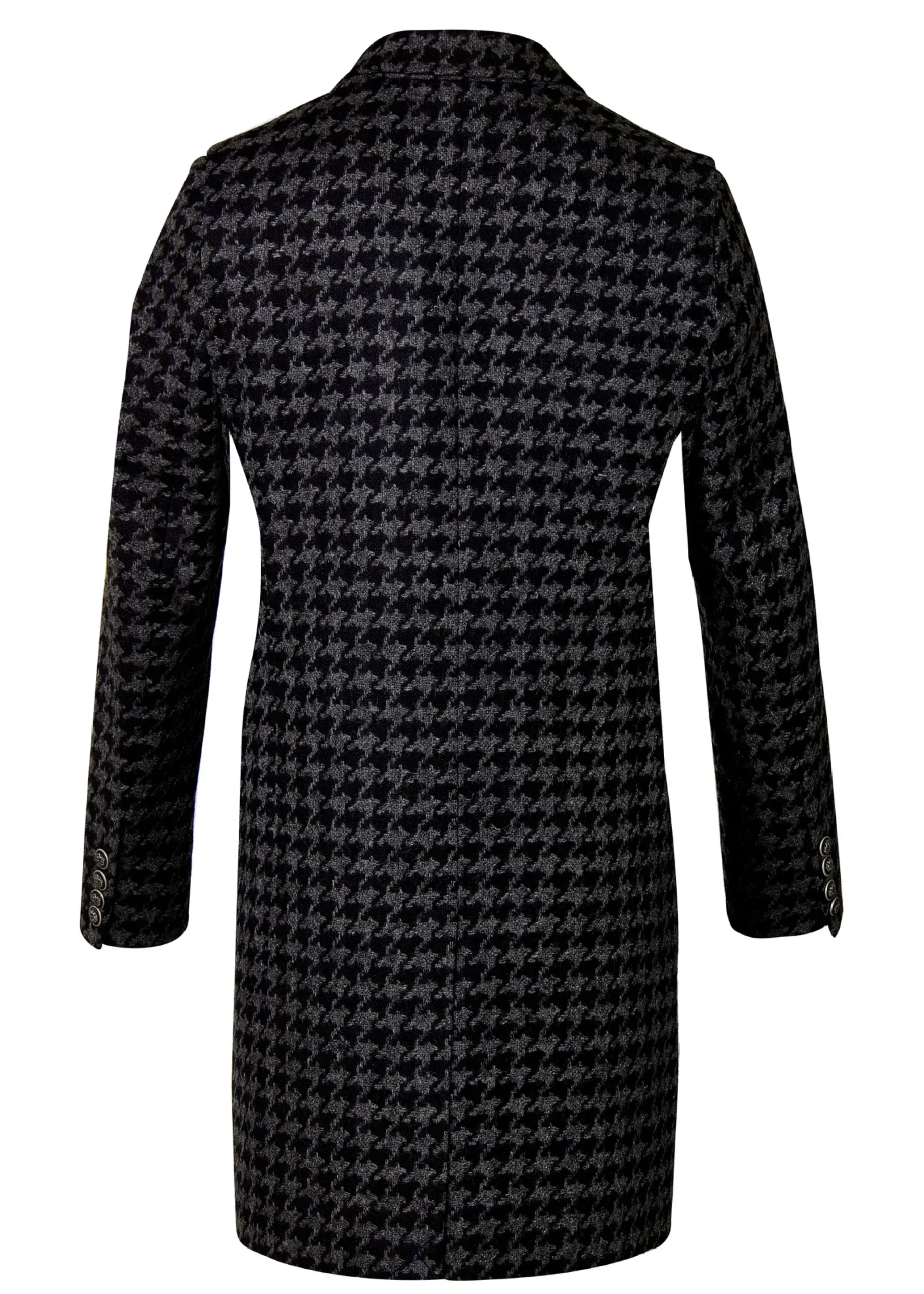 Holland Cooper The Cheltenham Coat Large Scale Charcoal Houndstooth Discount