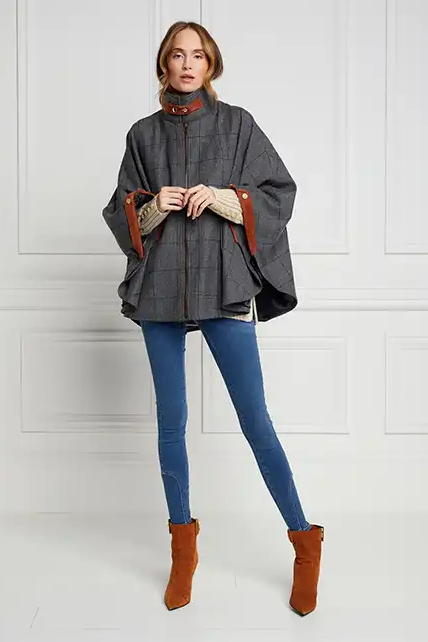 Holland Cooper The Classic Cape Mid Blue Check Discount