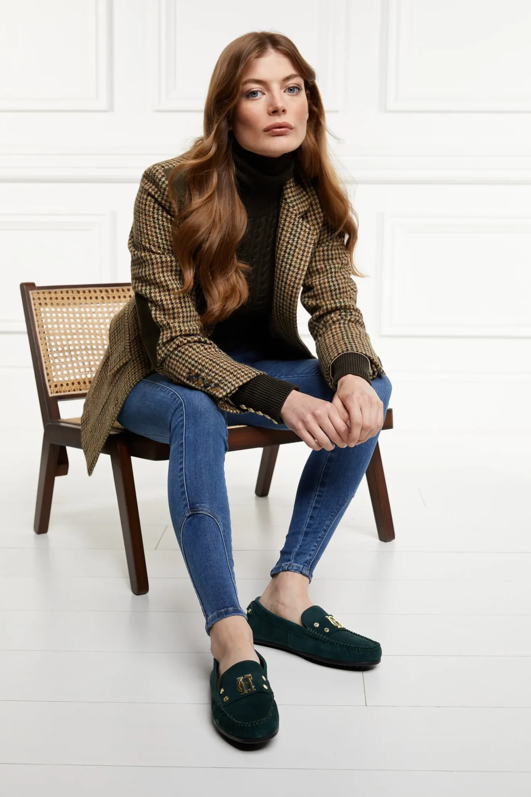 Holland Cooper The Driving Loafer Emerald New