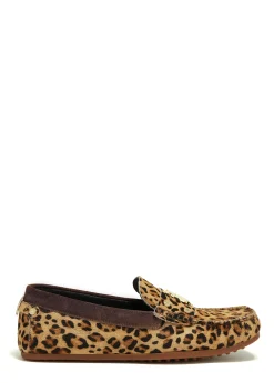 Holland Cooper The Driving Loafer Leopard Pony Clearance