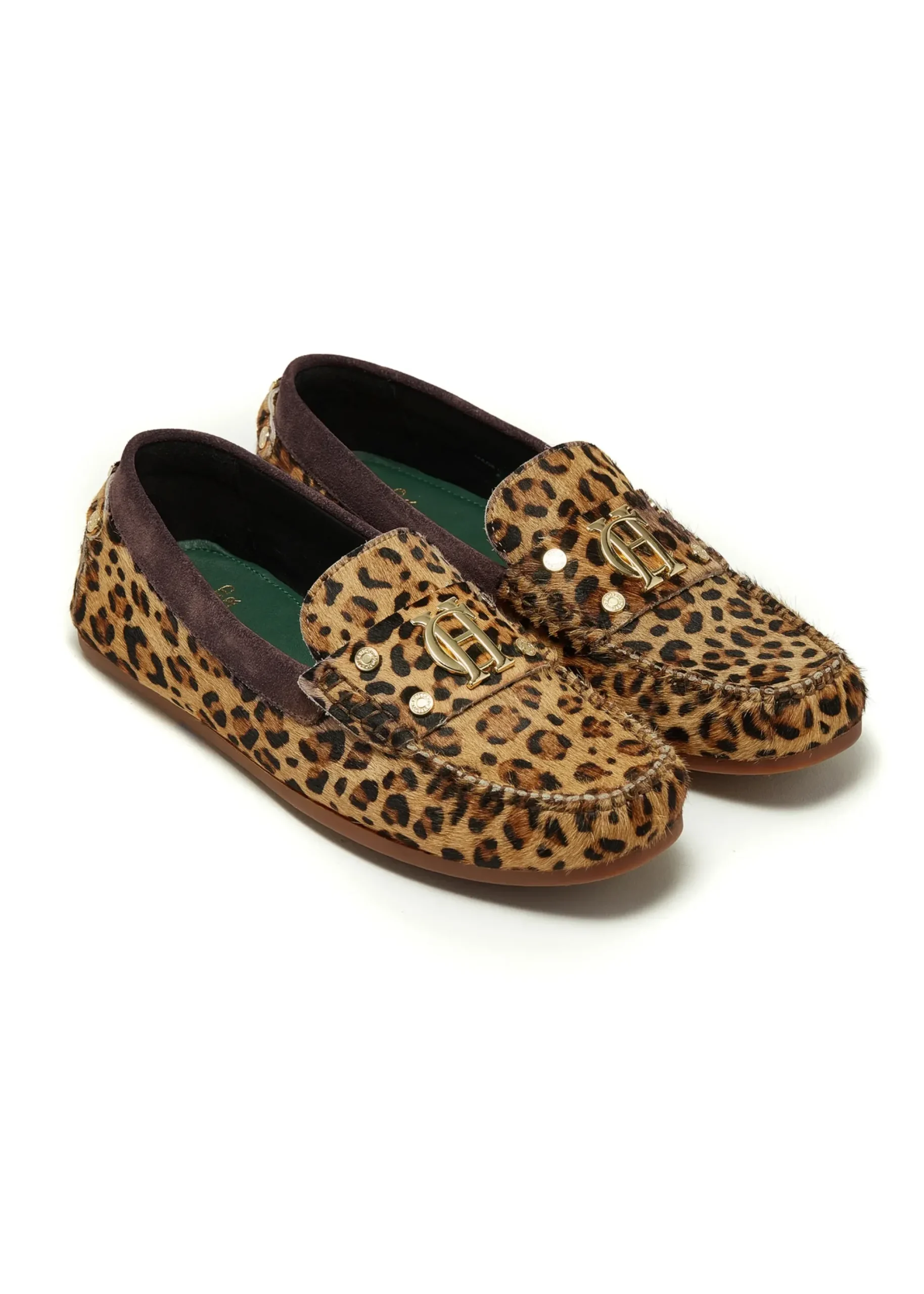 Holland Cooper The Driving Loafer Leopard Pony Clearance