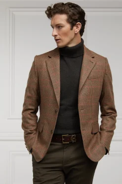 Holland Cooper The Single Breasted Blazer Clarence Check Merlot Sale