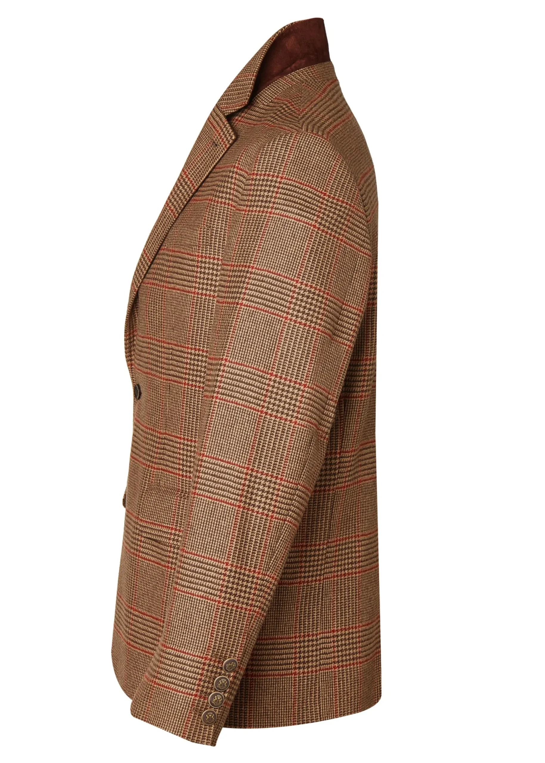 Holland Cooper The Single Breasted Blazer Clarence Check Merlot Sale