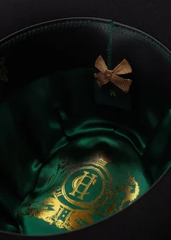 Holland Cooper Trilby Hat Gold Feather Black Hot