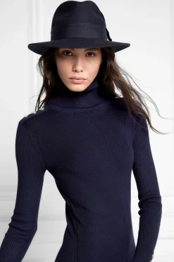 Holland Cooper Trilby Hat Spot Feather Ink Navy Hot