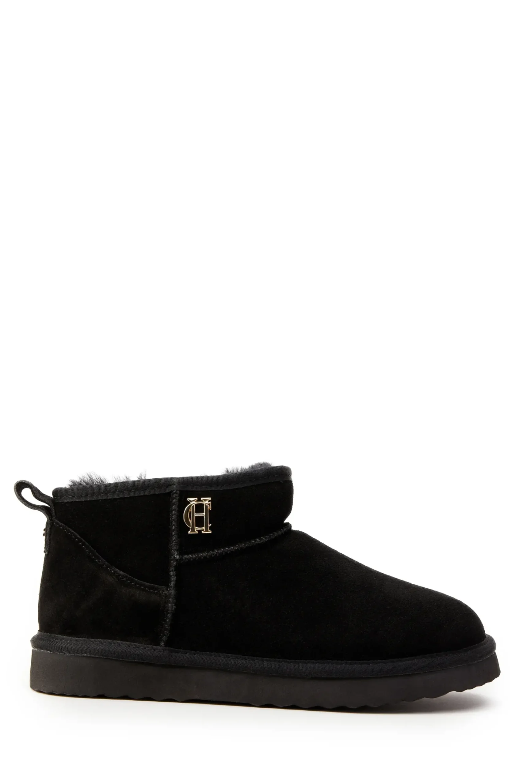 Holland Cooper Ultra Mini Shearling Boot Black Clearance