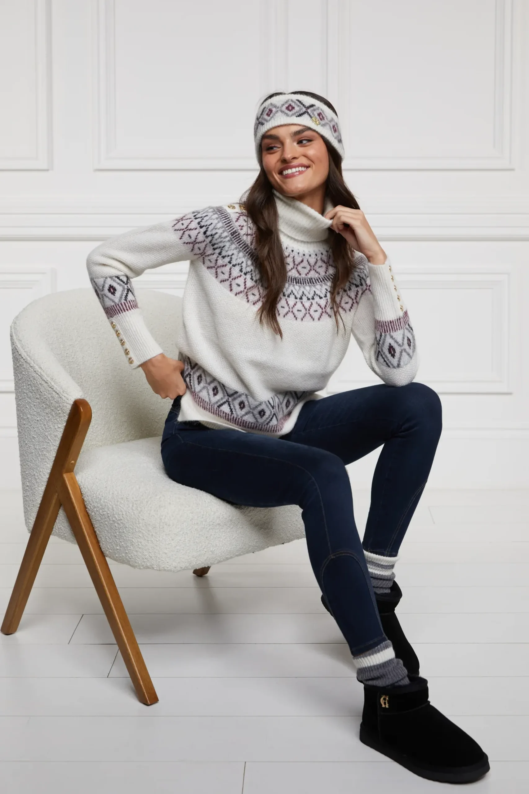 Holland Cooper Ultra Mini Shearling Boot Black Clearance