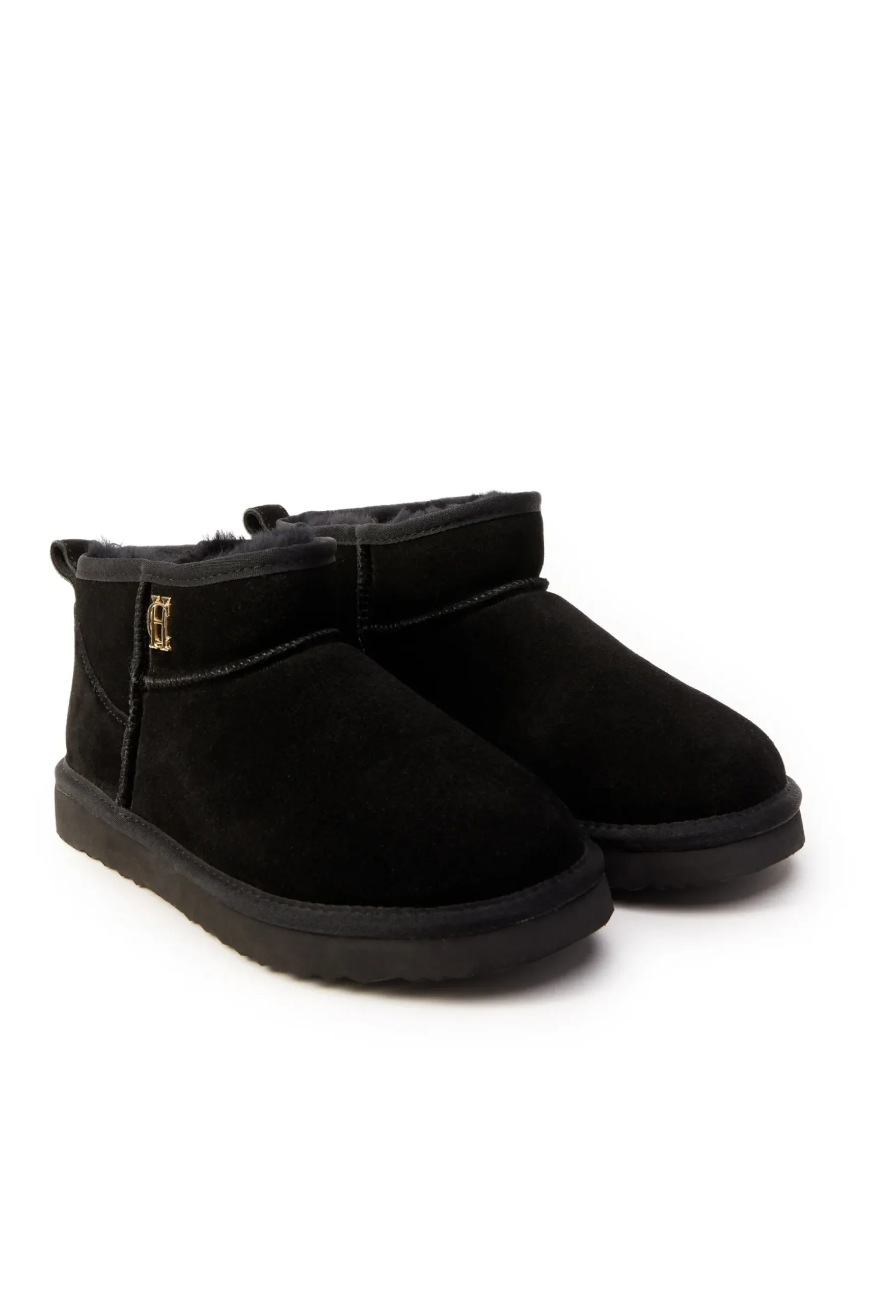 Holland Cooper Ultra Mini Shearling Boot Black Clearance