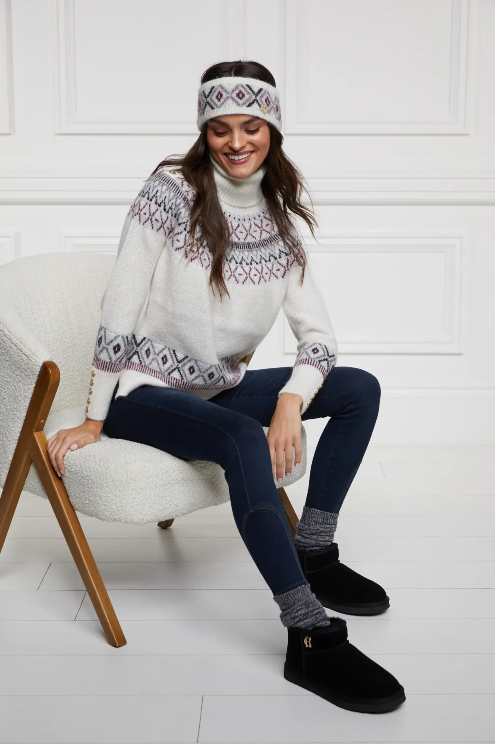 Holland Cooper Ultra Mini Shearling Boot Black Clearance