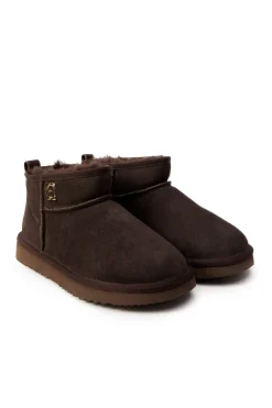 Holland Cooper Ultra Mini Shearling Boot Chocolate Hot