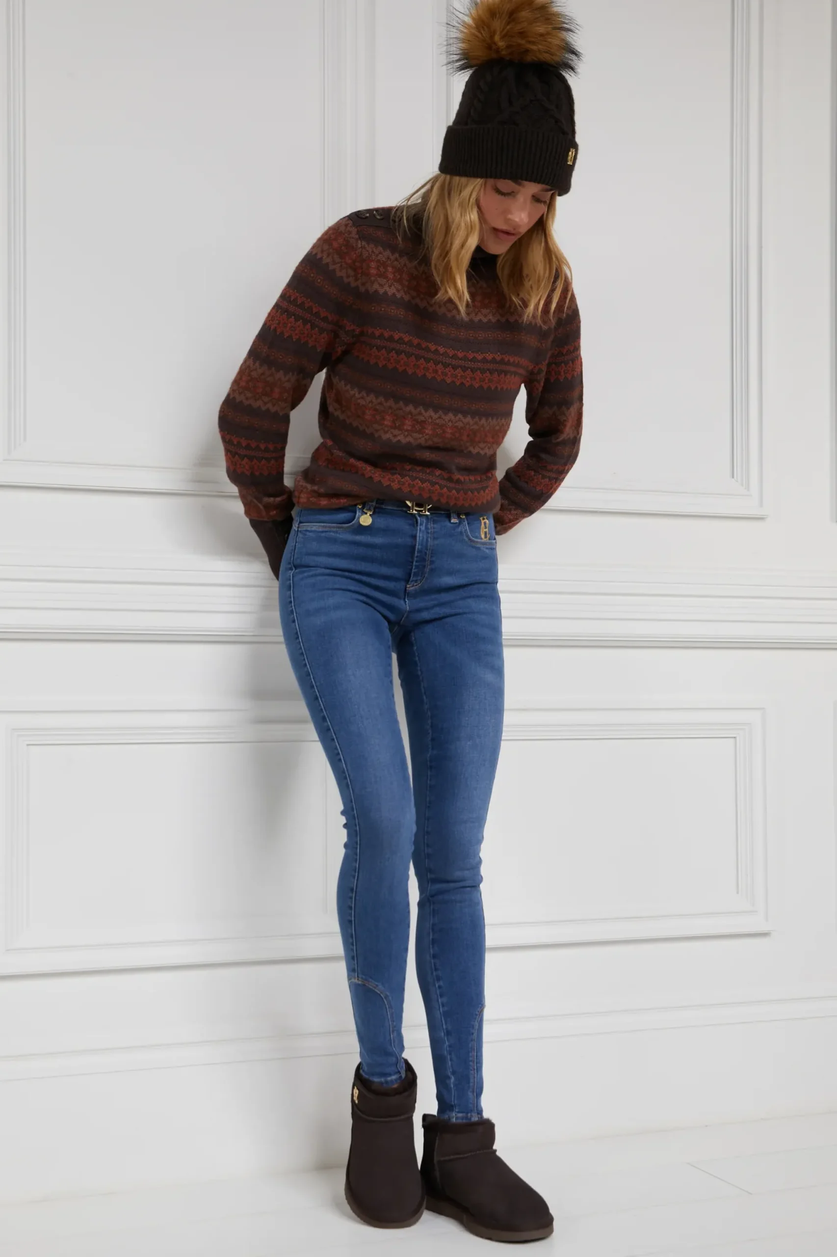 Holland Cooper Ultra Mini Shearling Boot Chocolate Hot