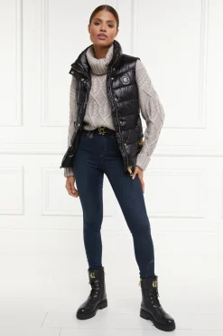 Holland Cooper Valais Quilted Gilet Black New