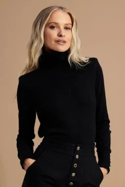 Holland Cooper Victoria Cashmere Roll Neck Black Best