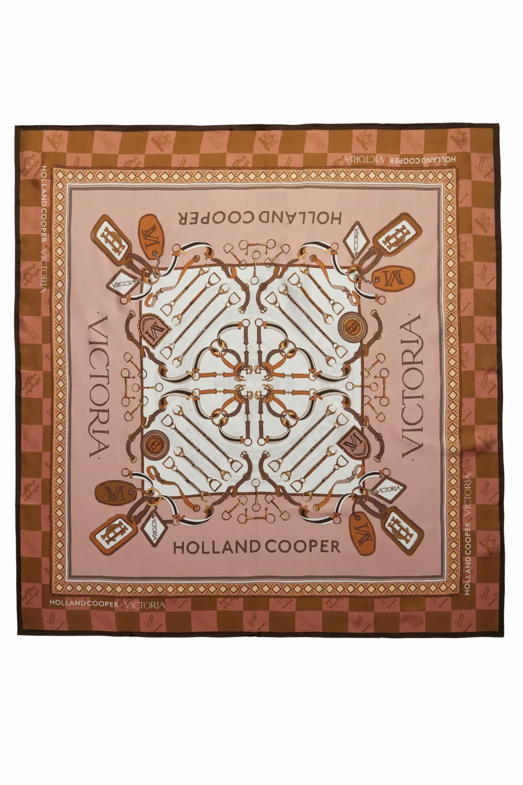 Holland Cooper Victoria Silk Scarf Camel Online