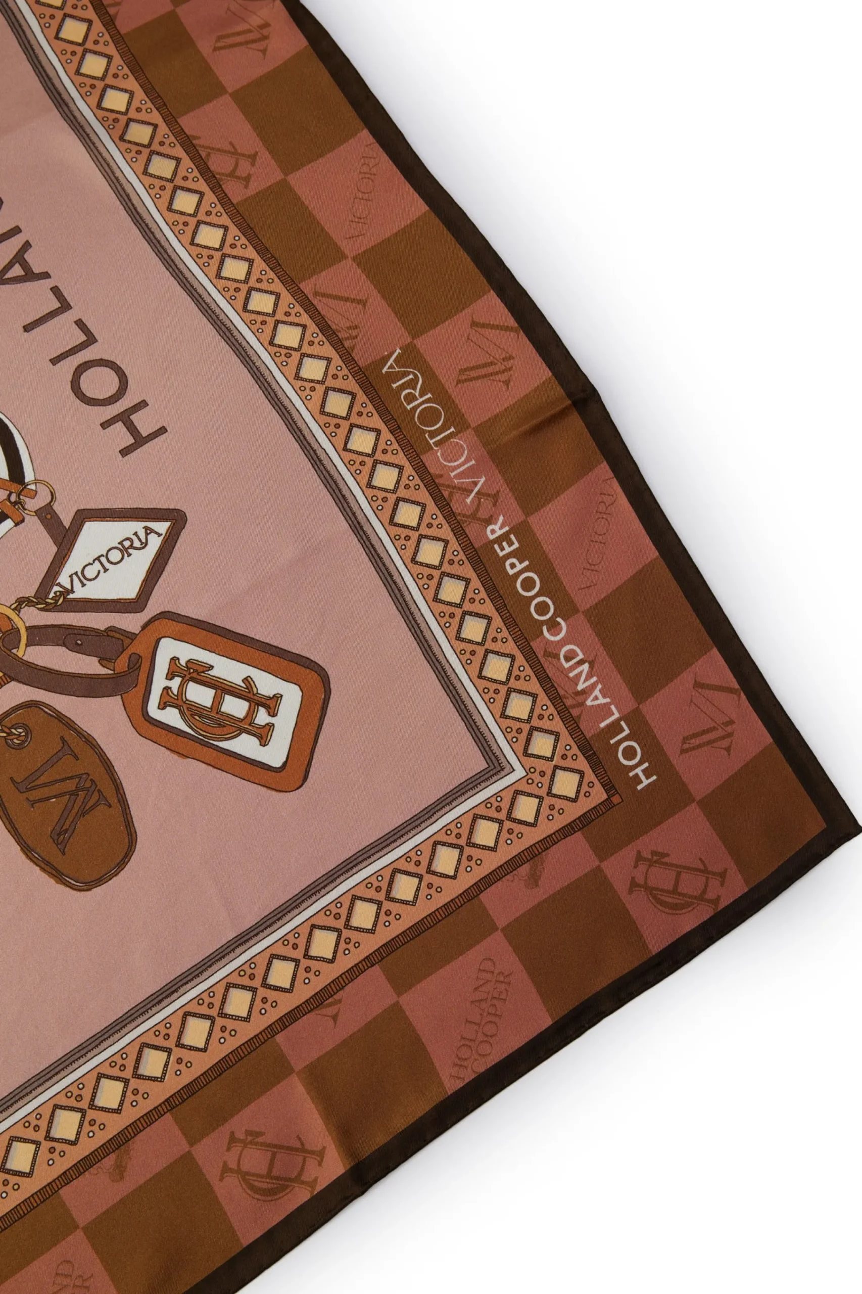 Holland Cooper Victoria Silk Scarf Camel Online